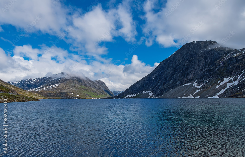 View of the lake Djupvatnet on the way to mount Dalsnibba
