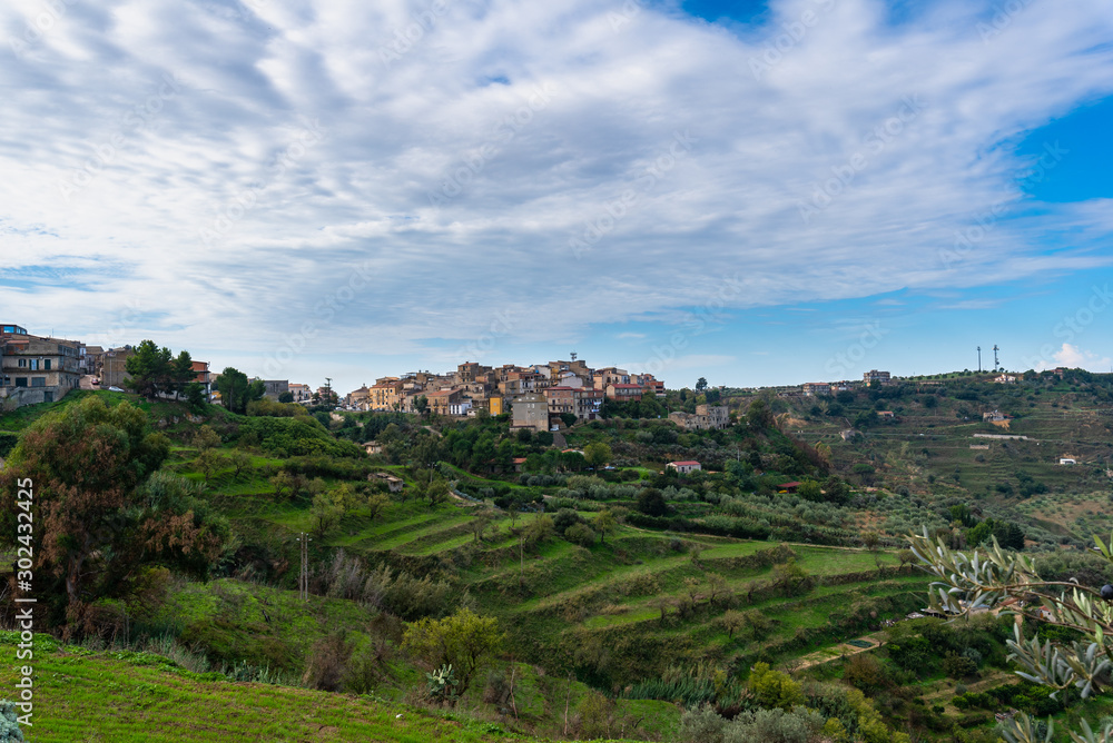 Cityscape of Mazzarino, Caltanissetta, Sicily, Italy, europe