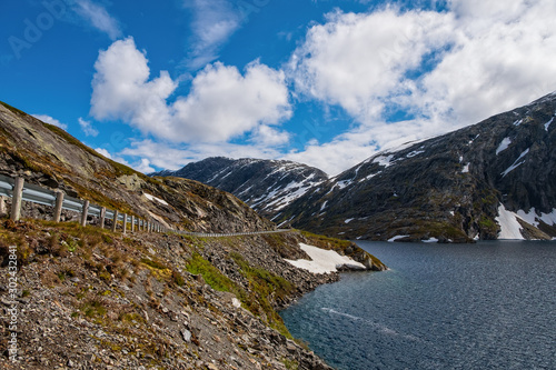 View of the lake Djupvatnet on the way to mount Dalsnibba