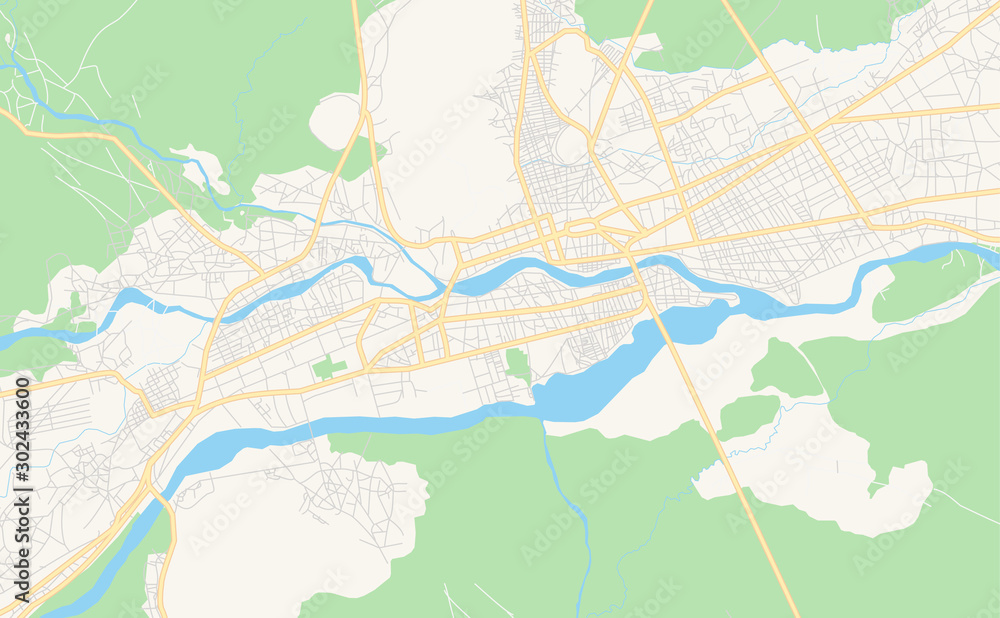 Printable street map of Maroua, Cameroon