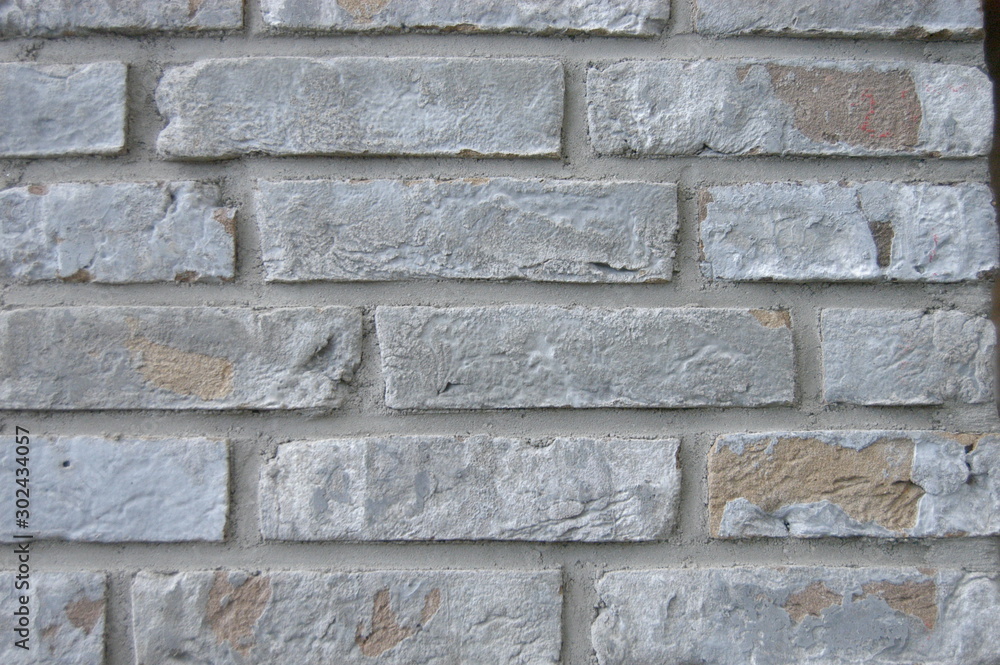 Wand, gemauerter Ziegel, hellgrau Wand, gemauerter Ziegel, hellgrau