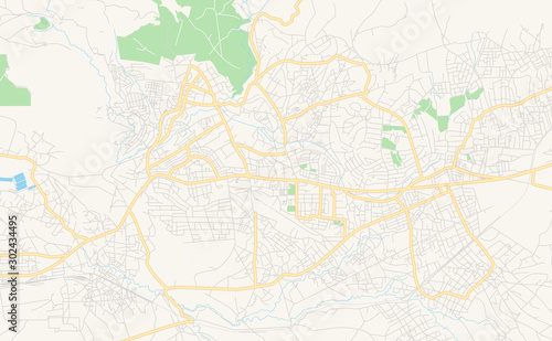 Printable street map of Mbeya, Tanzania