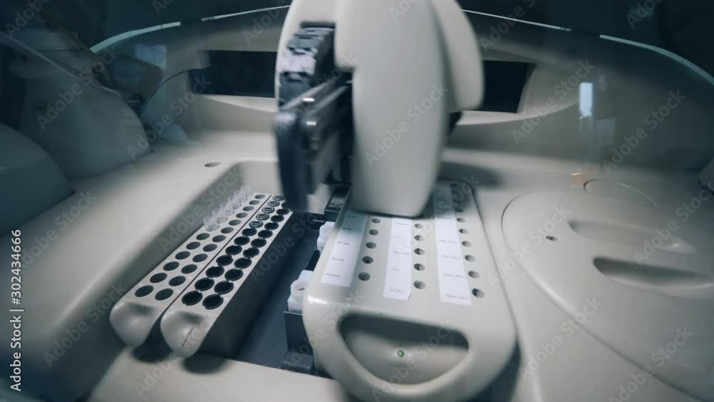 Biochemical analyzer is researching samples Biochemical analyzer is researching samples