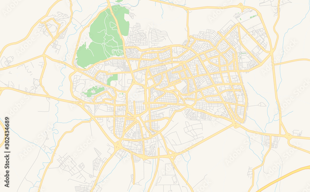 Printable street map of Setif, Algeria