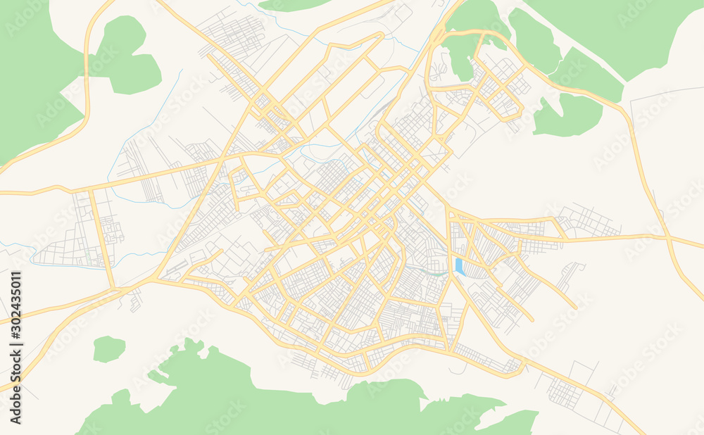 Printable street map of Batna, Algeria