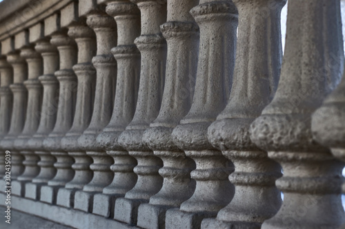 White columns on a staircase