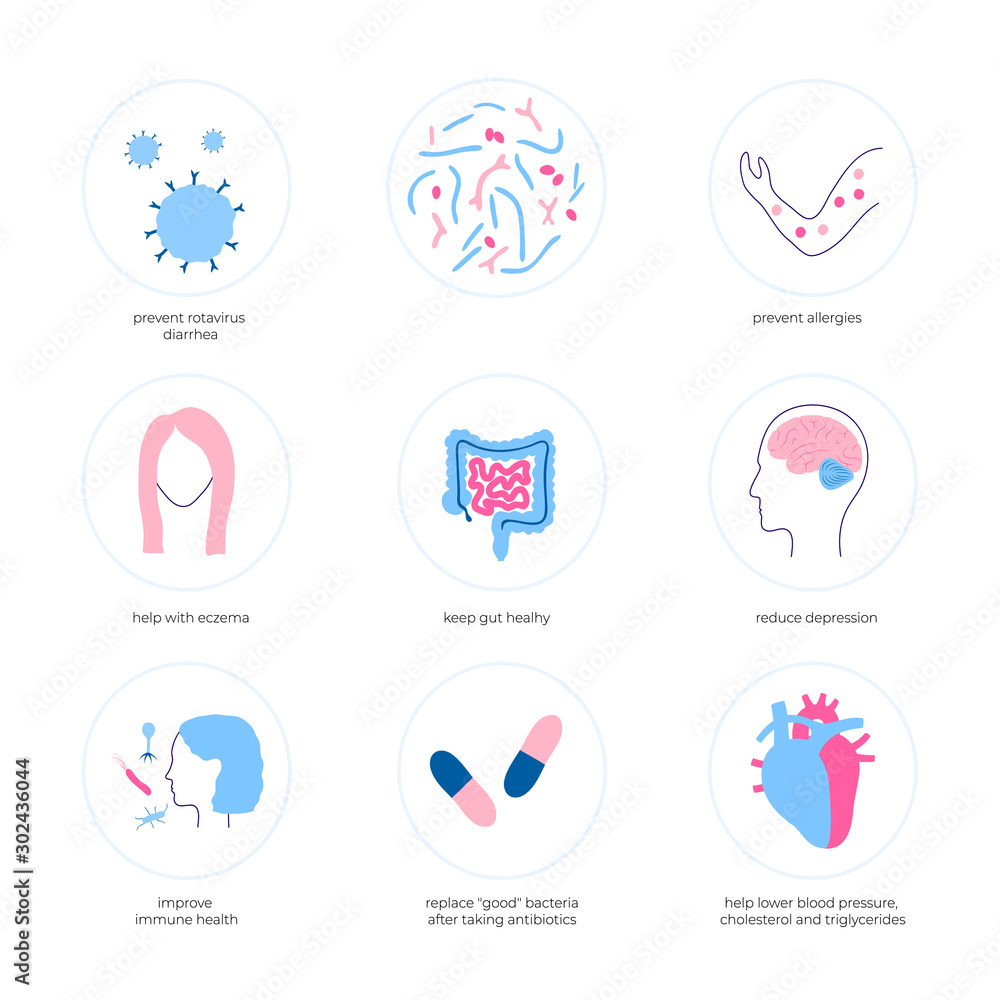 Vector isolated illustration of probiotics Vector isolated illustration of probiotics