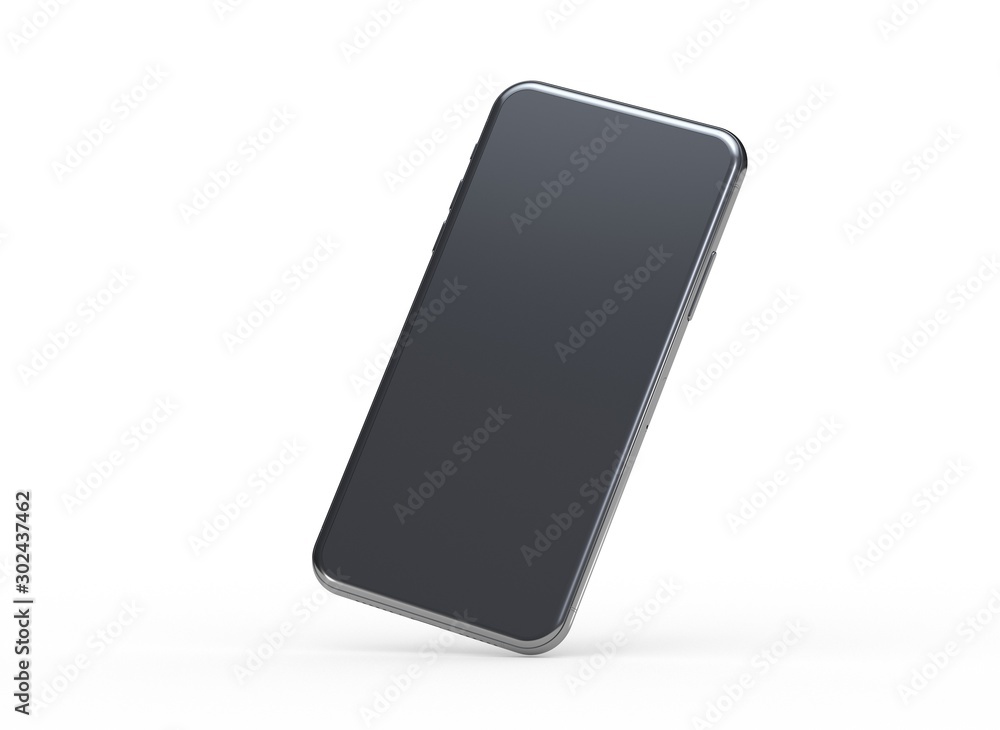 New smartphone with blank screen isolated Flat 3d New smartphone with blank screen isolated Flat 3d