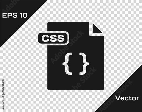 Grey CSS file document. Download css button icon isolated on transparent background. CSS file symbol. Vector Illustration