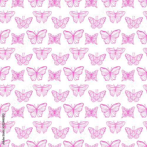 Neon butterflies seamless pattern. Perfect for greetings, invitations, manufacture wrapping paper, textile, web design.