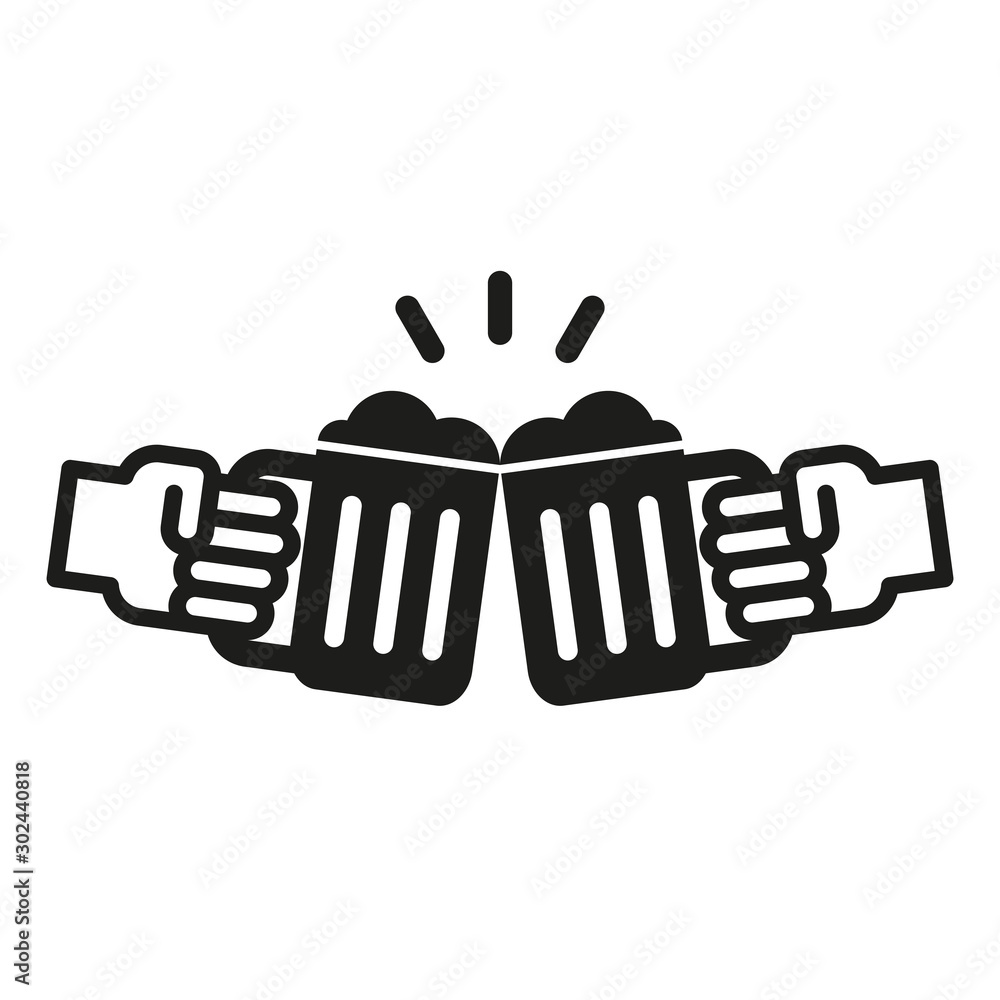 Obraz premium Icon friends drinking beer. Simple vector illustration