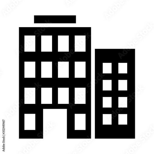 Building Vector illustration. Quality design element Glyph Style. Editable stroke. Vector