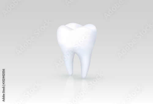 Tooth on a white background, template design element.