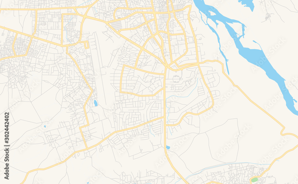 Printable street map of Jimeta, Nigeria