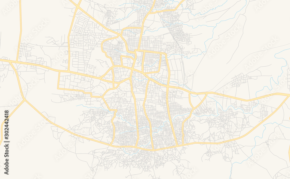 Printable street map of Gombe, Nigeria