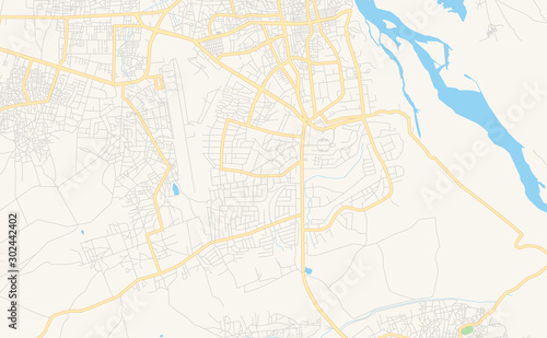 Printable street map of Jimeta  Nigeria