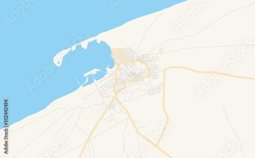 Printable street map of Berbera, Somalia © netsign