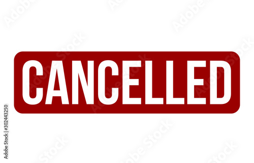 Red Cancelled Rubber Stamp Isolated On White Background
