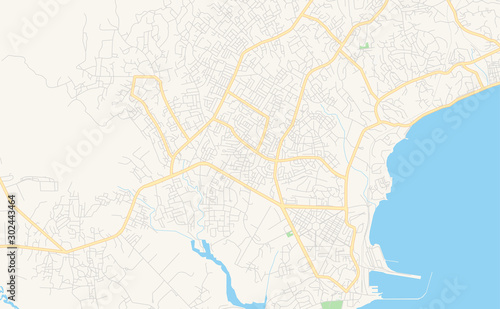 Printable street map of Takoradi, Ghana
