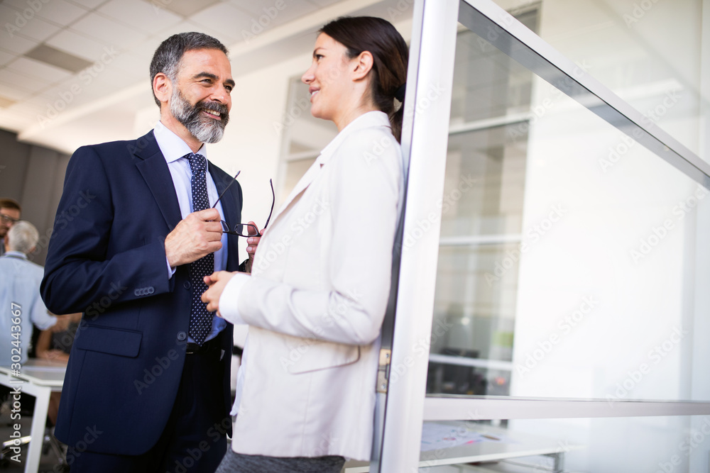 Businesswoman in an interview with a senior businessman Businesswoman in an interview with a senior businessman