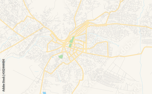 Printable street map of Huambo, Angola