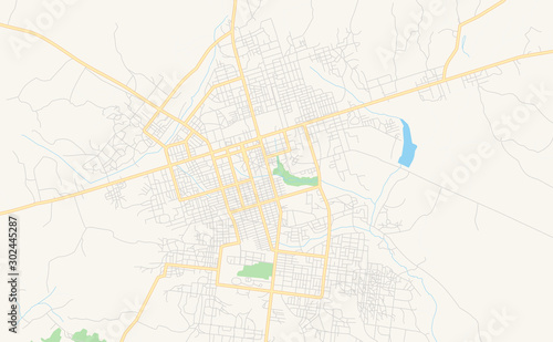 Printable street map of Daloa, Ivory Coast
