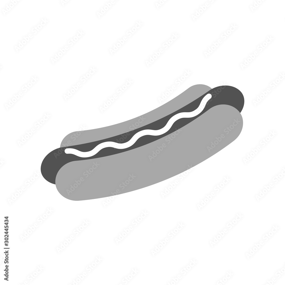Hotdog vector icon illustration isolated on white Hotdog vector icon illustration isolated on white
