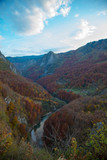 Mountain scenery in Montenegro. Color in autumn