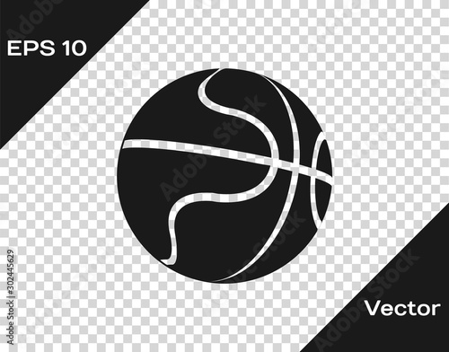 Grey Basketball ball icon isolated on transparent background. Sport symbol. Vector Illustration photo