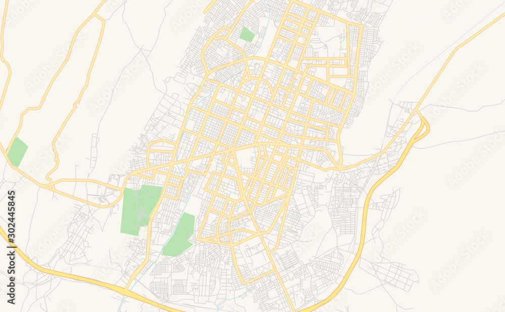 Printable street map of Nazret, Ethiopia