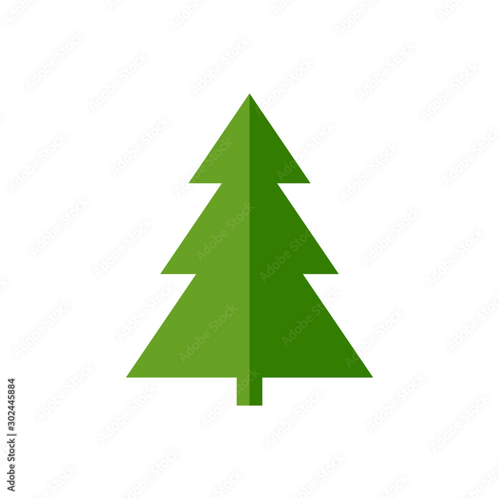 Green christmas tree icon vector isolated on white background Green christmas tree icon vector isolated on white background