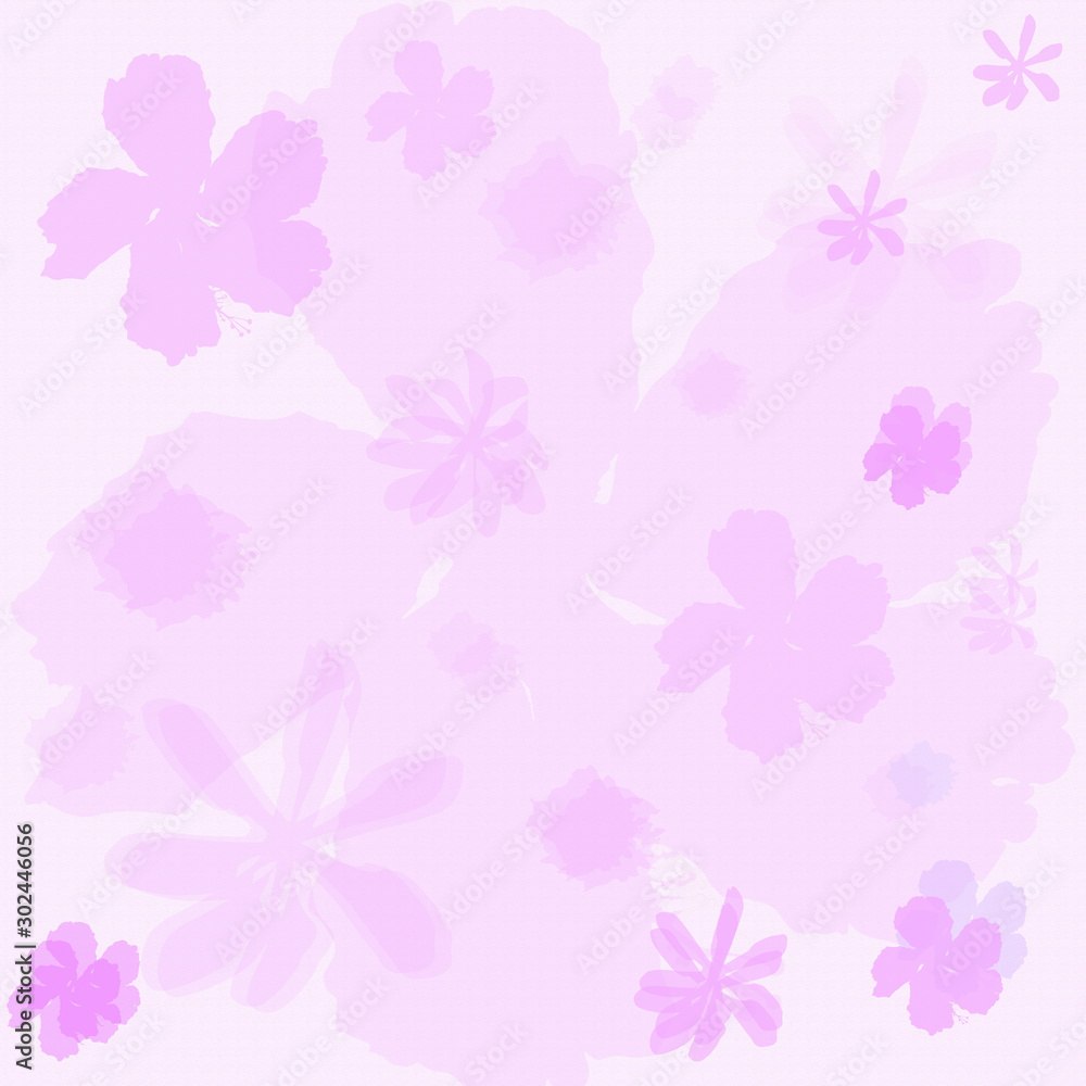 Pink floral pattern The surface looks like a watercolor painting.