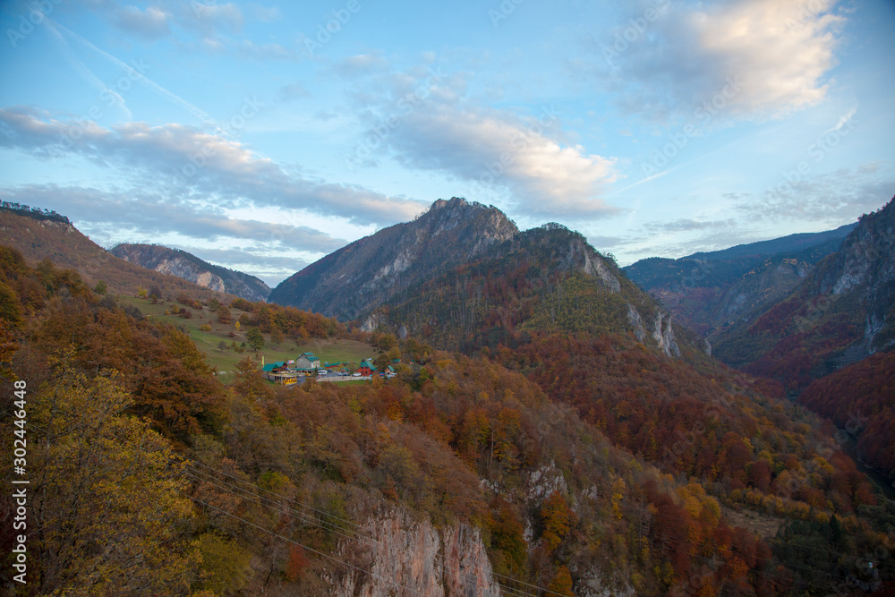 Fototapeta premium view of mountains in autumn