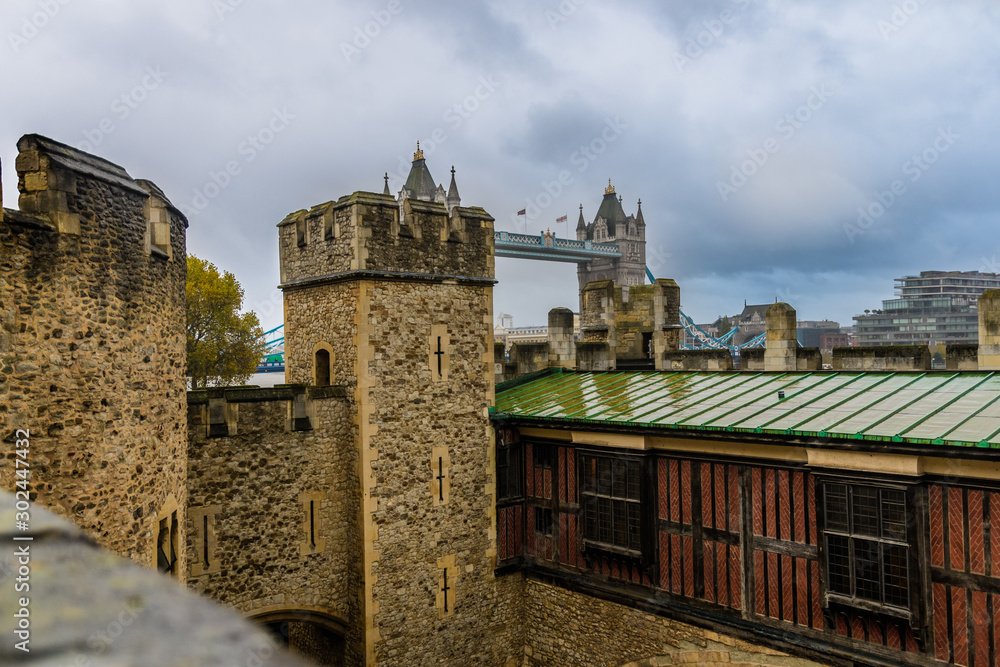 View of Tower Bridge from the Tower of London
