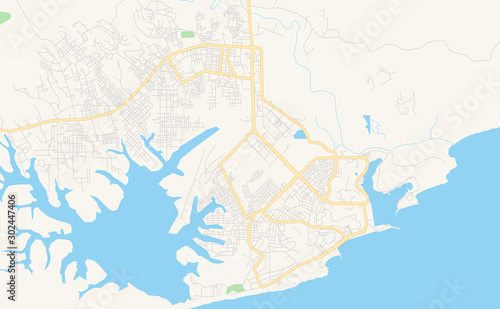 Printable street map of San-Pedro  Ivory Coast
