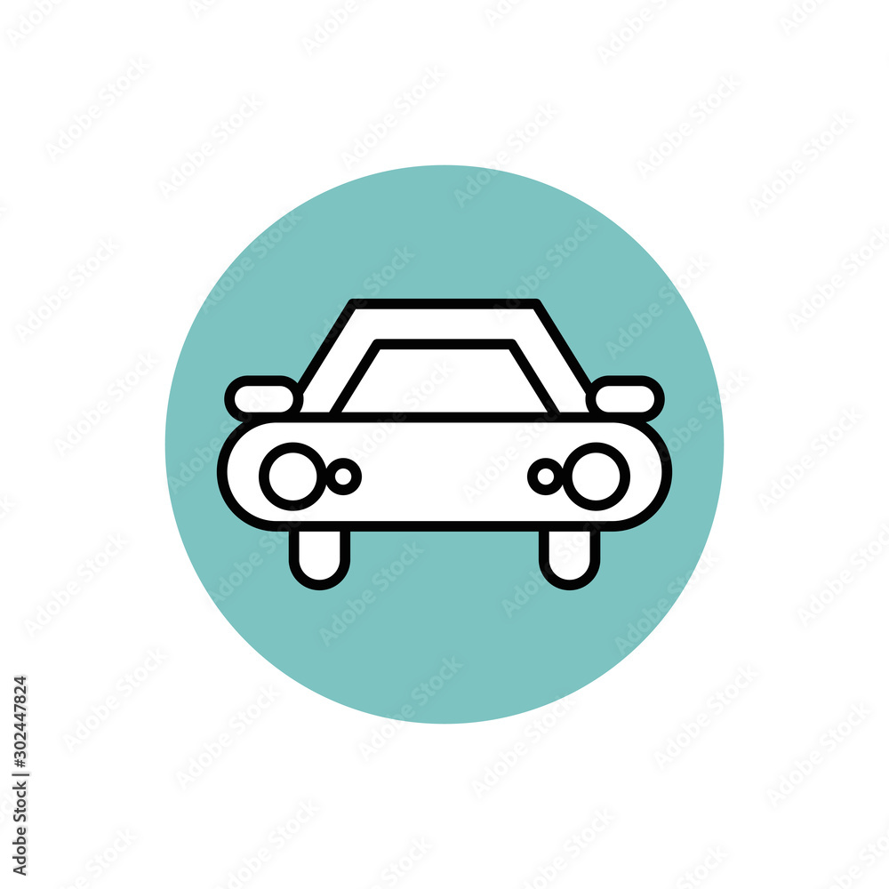 Isolated car icon block design