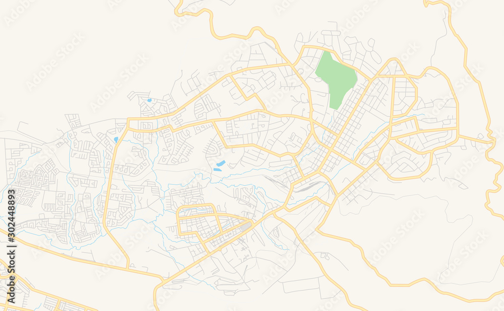 Printable street map of Mutare, Zimbabwe