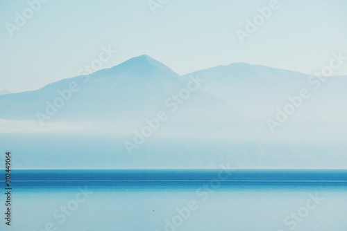 Morning Mediterranean landscape in a light haze