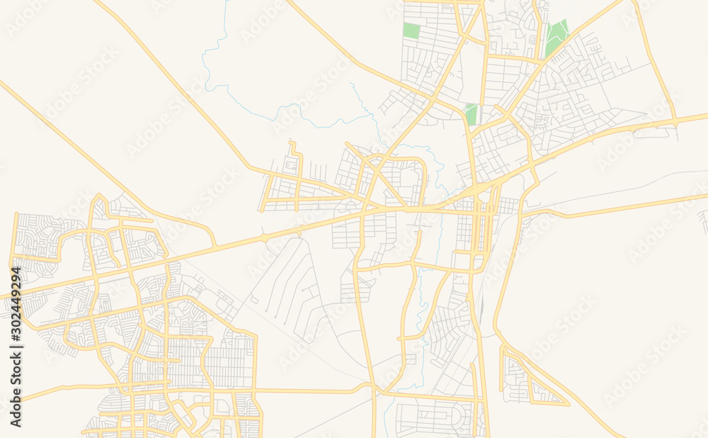 Printable street map of Klerksdorp, South Africa
