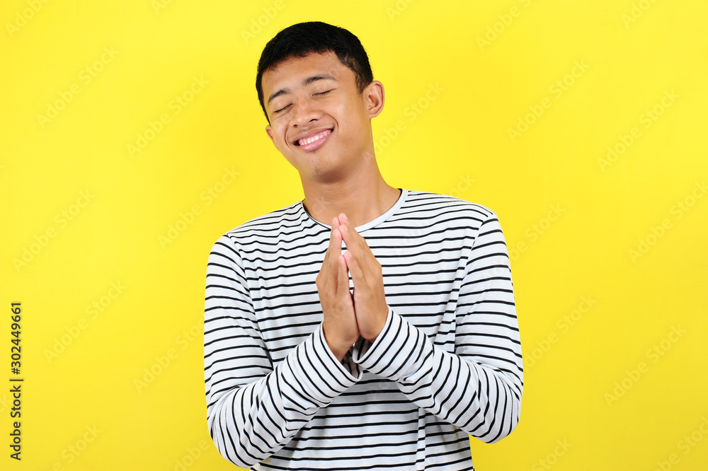 Portrait confident happy young Asian man Human emotion Portrait confident happy young Asian man Human emotion