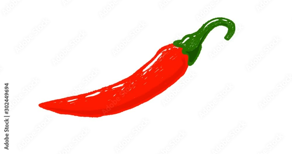 Hand-drawn chilli pepper animation Hand-drawn chilli pepper animation