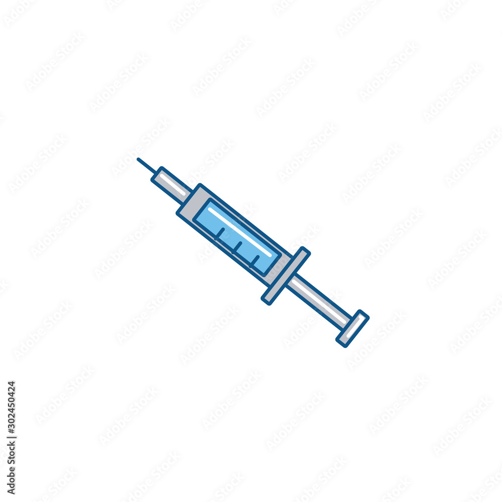 Isolated medical injection icon fill design