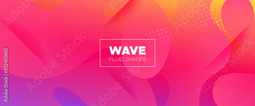 Multicolor 3d Fluid Banner. Gradient Background. 