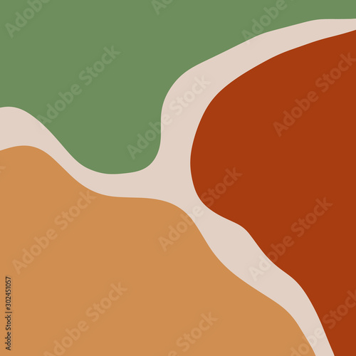 Modern Abstract Shapes Terrae Modern Geometric Texture Poster Terracotta Art Print Painting Fashion Color Abstraction Contemporary Burnt Orange Vector Illustration Clipart
