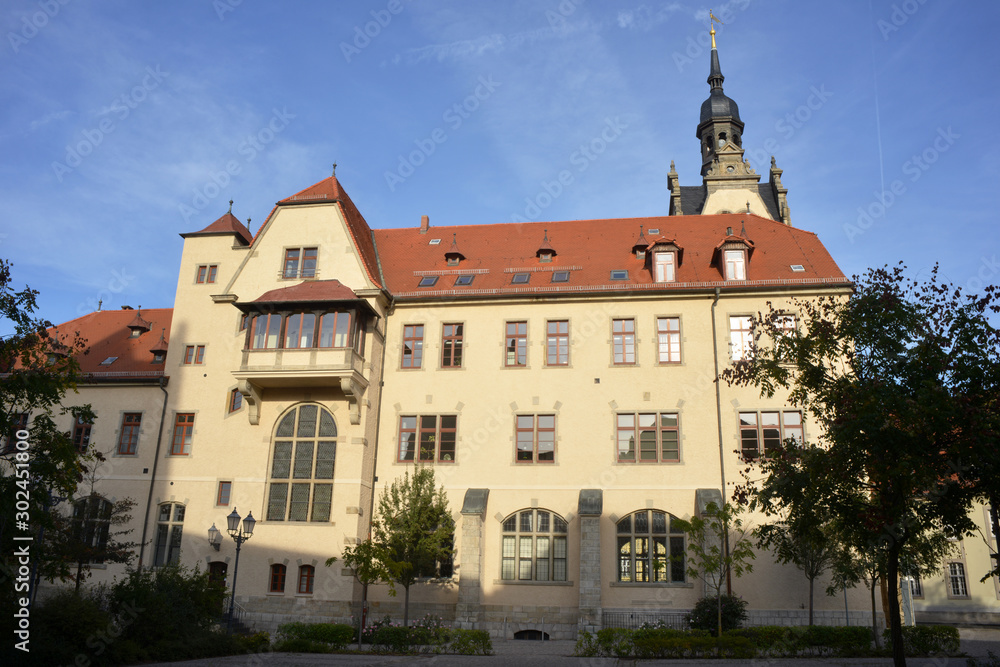 The architecture of the town hall in Bernburg Saale