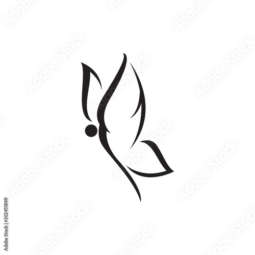 Photography butterfly logo template monochrome design