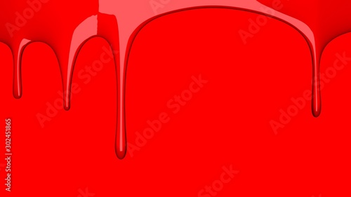 Red liquid on red background.3D render illustration For background.