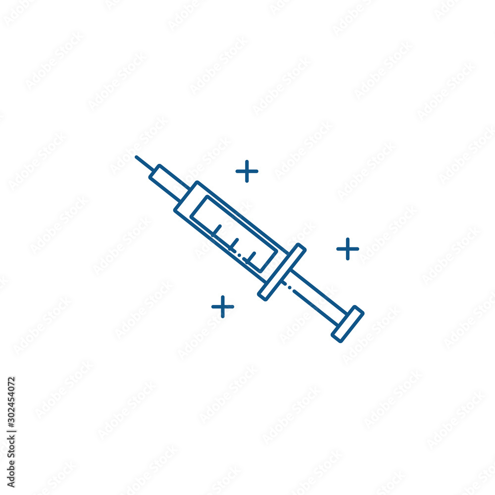 Isolated medical injection icon line design Isolated medical injection icon line design