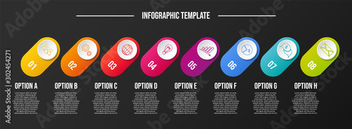 Business infograph with icons - round chart template. Vector