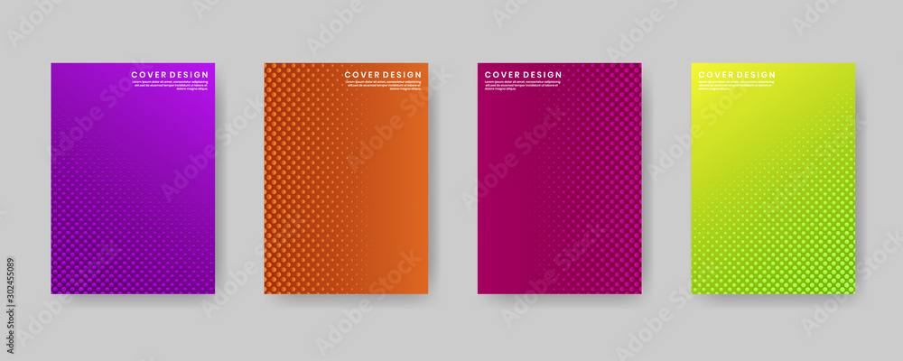 Minimal covers design. Modern background with abstract texture for use element placards, banners, flyers, posters etc. Colorful halftone gradients. Future geometric patterns.
